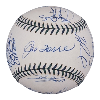 2001 American League All-Stars Team Signed OML Selig All-Star Baseball With 23 Signatures Including Torre & ONeill (MLB Authenticated, Beckett & JSA)